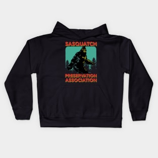 Sasquatch preservation association Kids Hoodie